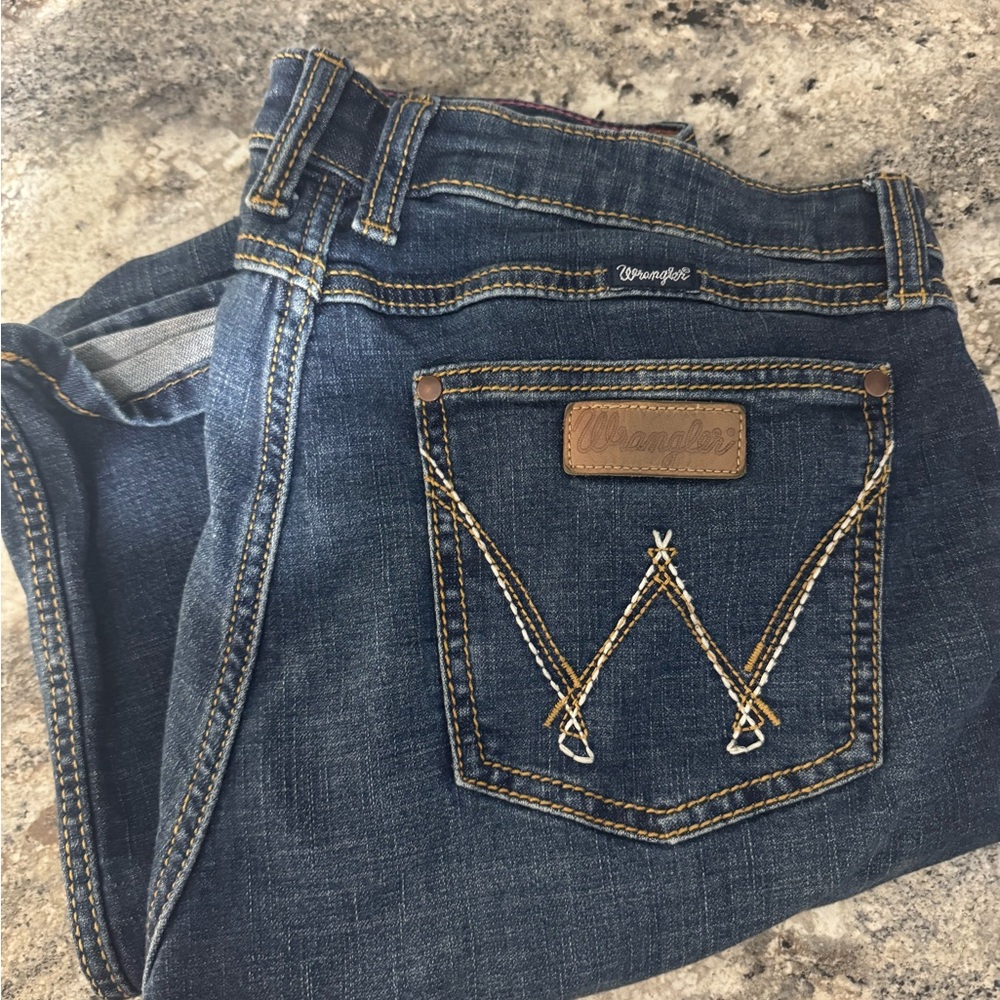 Wrangler Women's retro Dark Blue Denim Jeans - Picture 2 of 4